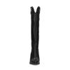 Santiags hautes en cuir - noir