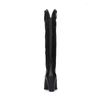 Santiags hautes en cuir - noir