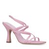 Sandales à talon à brides et au bout carré - rose