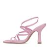 Sandales à talon à brides et au bout carré - rose