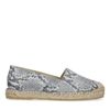 Espadrilles en cuir avec imprimé serpent - gris