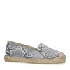 Espadrilles en cuir avec imprimé serpent - gris