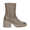 Bottines en cuir à talon chunky - bistre