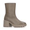 Bottines en cuir à talon chunky - bistre