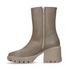 Bottines en cuir à talon chunky - bistre