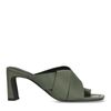 Mules à larges brides en cuir - vert