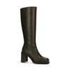 Bottes hautes avec talon cubain - vert foncé