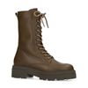 Bottines à lacets en cuir army