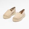 Espadrilles en daim à plateforme - beige