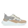 Baskets en daim avec détails métallisés - beige