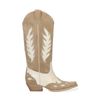 Santiags en cuir avec détails - beige