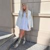Santiags en cuir avec détails - beige