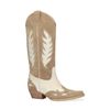 Santiags en cuir avec détails - beige