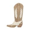 Santiags en cuir avec détails - beige