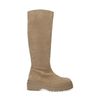 Chelsea boots montantes en daim - beige