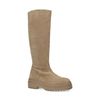 Chelsea boots montantes en daim - beige