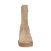 Bottines en daim avec talon cubain - beige