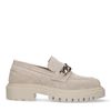 Loafers en daim avec chaîne - beige