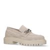 Loafers en daim avec chaîne - beige