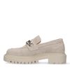 Loafers en daim avec chaîne - beige