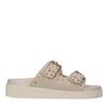 Tongs en daim avec boucles - beige