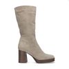 Bottes en daim avec talon cubain - beige