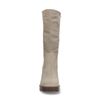 Bottes en daim avec talon cubain - beige