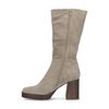 Bottes en daim avec talon cubain - beige