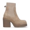 Bottines en daim avec semelle plateforme - beige