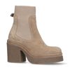 Bottines en daim avec semelle plateforme - beige