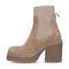 Bottines en daim avec semelle plateforme - beige