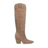 Santiags hautes en daim - beige