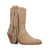 Santiags à talon avec franges - beige