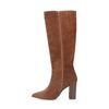 Bottes hautes en daim avec talon - marron