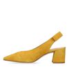 Escarpins slingback en daim avec talon cubain - jaune