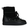 Bottines à lacets en daim avec fausse fourrure - noir