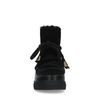 Bottines à lacets en daim avec fausse fourrure - noir