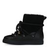 Bottines à lacets en daim avec fausse fourrure - noir