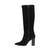 Bottes hautes en daim avec talon - noir