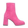 Bottines en daim avec talon cubain - rose