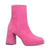 Bottines en daim avec talon cubain - rose