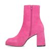 Bottines en daim avec talon cubain - rose