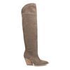 Santiags hautes en daim - taupe