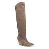 Santiags hautes en daim - taupe