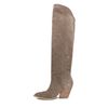 Santiags hautes en daim - taupe