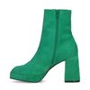 Bottines en daim avec talon cubain - vert