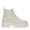 Chelsea boots courtes en nubuck - blanc cassé