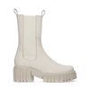 Chelsea boots en nubuck avec semelle plateforme - blanc cassé