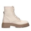 Bottines à lacets en nubuck - blanc cassé