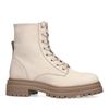 Bottines à lacets en nubuck - blanc cassé